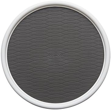 Copco Non-Skid Pantry Cabinet Lazy Susan Turntables, 18-Inch and 12-Inch, White/Gray