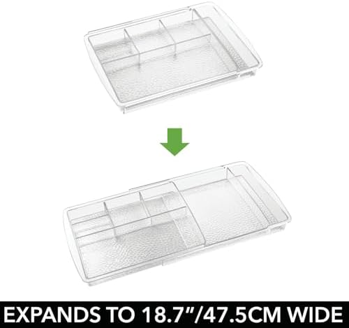mDesign Expandable Makeup Organizer for Bathroom Drawers, Vanities, Countertops: Organize Makeup Brushes, Eyeshadow Pale