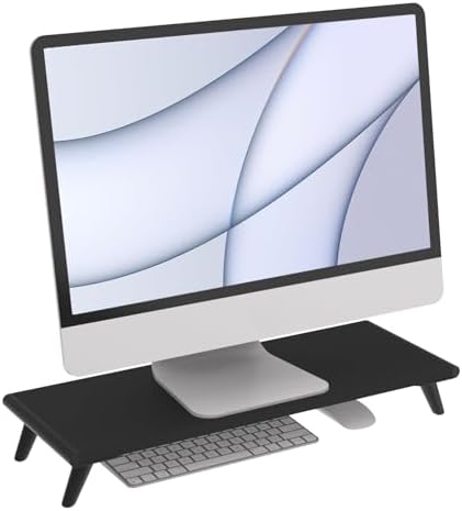 loukin Monitor Stand Riser for Desk, 22.4" × 8.2" Computer Stand, Black