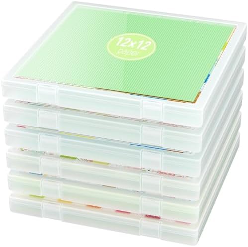 6-Pack Craft Organizers and Storage, Art Supply Organizer with Secure Lid, Clear Stackable Plastic Storage for Puzzle, B