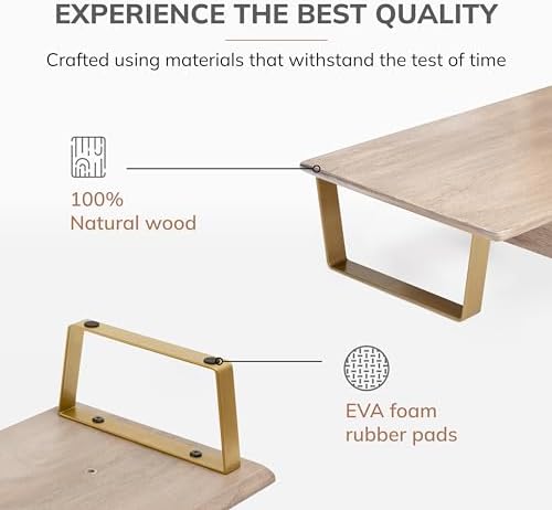 Anji Mountain Monitor Stand for Desk - Desktop Organizer & Laptop Riser, Ergonomic Monitor Riser, Space-Saving, Durable,