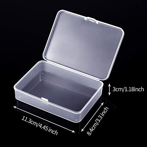 Jetec 30 Pieces Small Clear Plastic Storage Box, 4.5 x 3.3 x 1.2 Inch