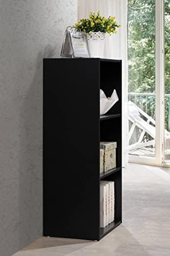 Hodedah Import 3 Shelf Bookcase, Black