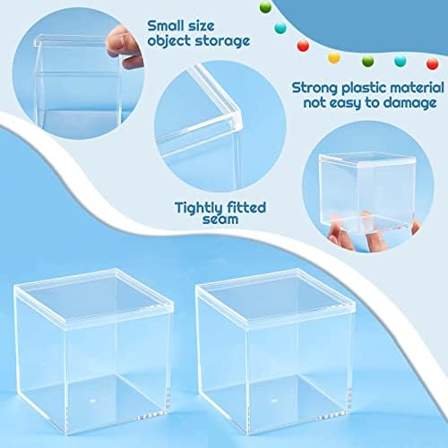 Blulu 8 Pcs Clear Acrylic Box with Lid, 2.9 x 2.9 x 2.9 Inch, Classic Style