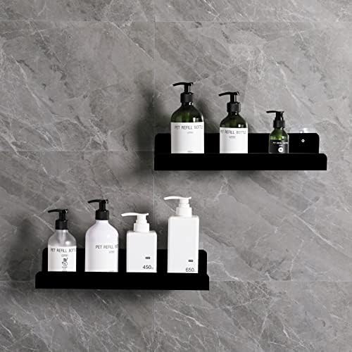 Sooyee 6 Pack Black Floating Shelves, 15 Inch Acrylic Shelves, Wall Mounted Bookshelf, Invisible Picture Ledge Display S