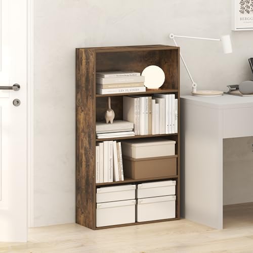 Furinno Jaya Book Shelf, 4-Tier Book Shelf, Bookcase with Open Shelving, Standing Bookshelf, 9.5 x 23.6 x 41.9, for Orga