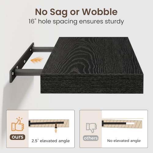 55 Inch Floating Shelves for Wall 2 Pack, Wood Wall Bathroom Shelves