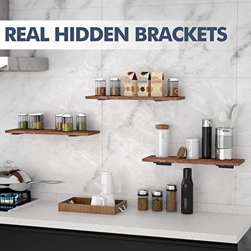 Starunder 12 Inch Floating Shelf Brackets,6 Pack L‑Shape Shelf Supports
