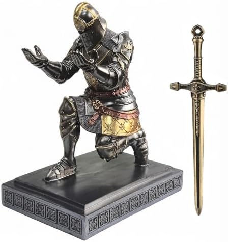 King's Guard Knight Pen Holder with a Letter Opener Desk Organizers Iron
