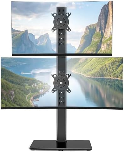 Pegzone Vertical Dual Monitor Stand for 17–34 Inch Screens, Tabletop
