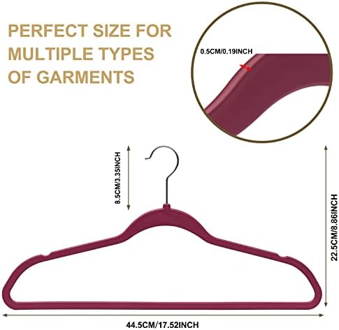 Quality Hangers Multi Pack Slim Plastic Hangers for Clothes - Sturdy Non-Velvet Pink Hangers with 360° Swivel Chrome Hook & Notches - Versatile for Coats Shirts Dresses (50, Raspberry, 17.7" inch)