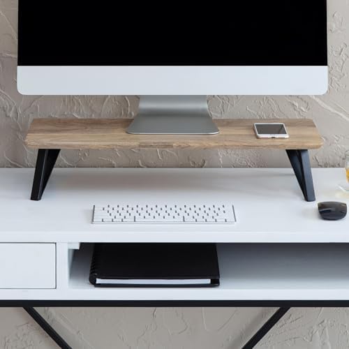 Anji Mountain Monitor Stand for Desk - Desktop Organizer & Laptop Riser, Ergonomic Monitor Riser, Space-Saving, Durable,