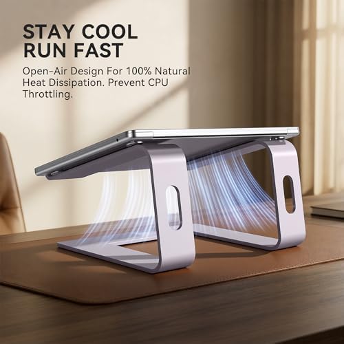 SOUNDANCE Laptop Stand, Aluminum Ergonomic Desk Riser, 10-15.6", Purple