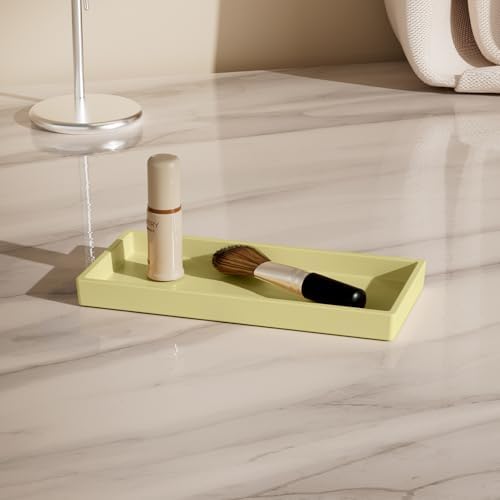 Vanity and Bathroom Tray, 6.3" ABS Countertop Organizer,Waterproof Vanity Tray for Toilet Tank,Perfume,Soap,Keys,Bathroo