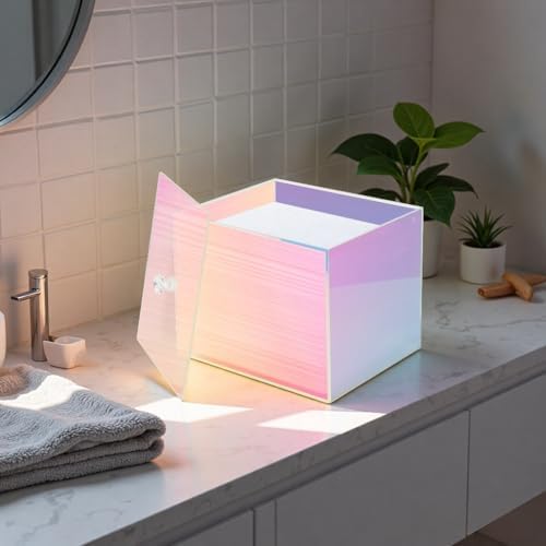 Weiai Disposable Face Towel Holder Container Acrylic Box for Clean Towels Rainbow
