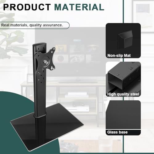 BFTOU Monitor Stand for 13"–32" Screens Swivel Computer Monitor Holder Freestanding 5 Height Adjustable TV Stand VESA 80