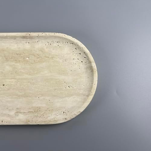 Natural Travertine Tray (Oval Beige)