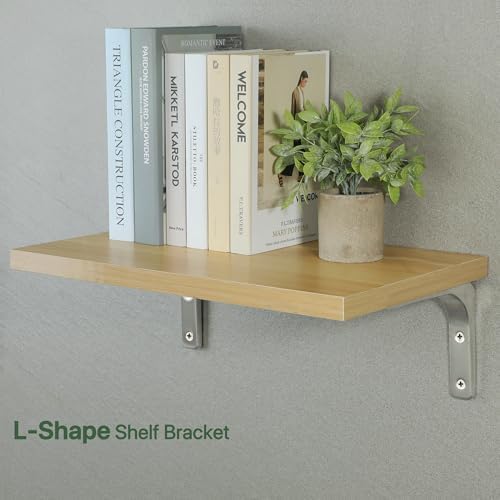 SAYAYO Wall Shelf Bracket 8 x 6 Inch, Stainless Steel Heavy Duty L Bracket