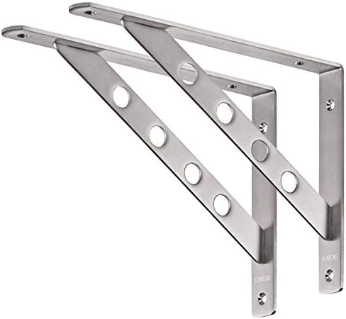 YUMORE 12 Inch Shelf Bracket, Heavy Duty L Bracket, 2 Pack