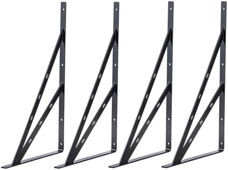 24 inch x 15 inch Heavy Duty Shelf Bracket ，Shelf Bracket 4-Pack 24" Floating Shelf Brackets Corner Brace Joint Right An