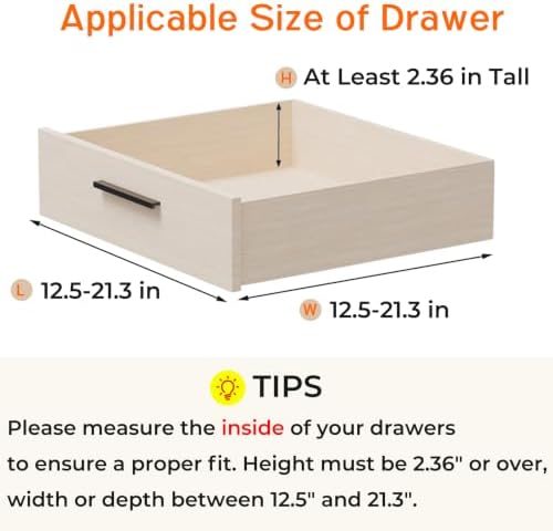8 Pack 2.36" High Shallow Drawer Dividers, 12.5"-21.3" Expandable