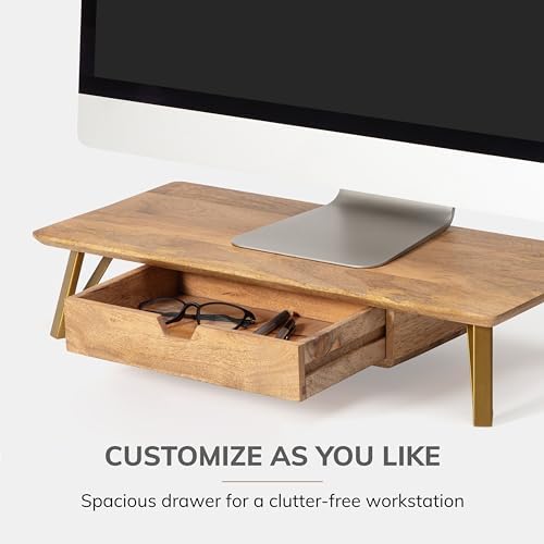 Anji Mountain Monitor Stand for Desk - Desktop Organizer & Laptop Riser, Ergonomic Monitor Riser, Space-Saving, Durable,