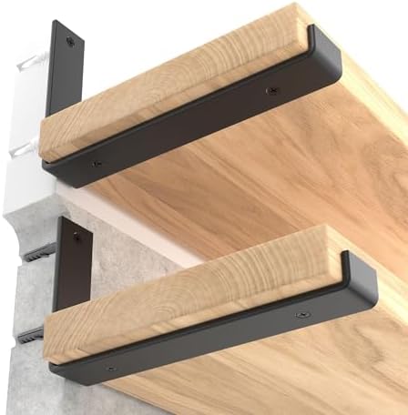 LEOPO 12 inch Shelf Brackets 12-Pack, 1/5" Thick Floating Shelf Bracket