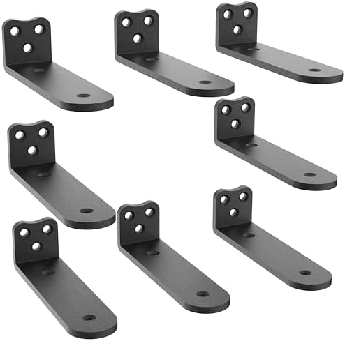 Eurydice Heavy Duty Floating Shelf Brackets, 1/4 in Thick 6 in 8Pack Black
