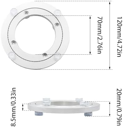 4Pcs 120mm / 4.72" Aluminum Alloy Lazy Susan Turntable Bearings