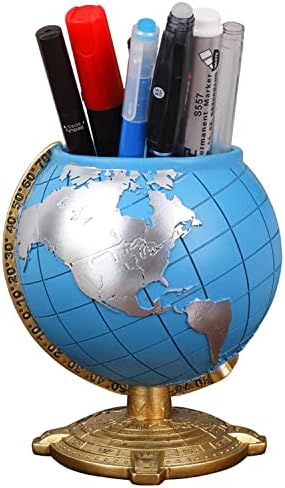 Globe Pen Holder Desk Organizer Classic Staionary School Suppliers Blue