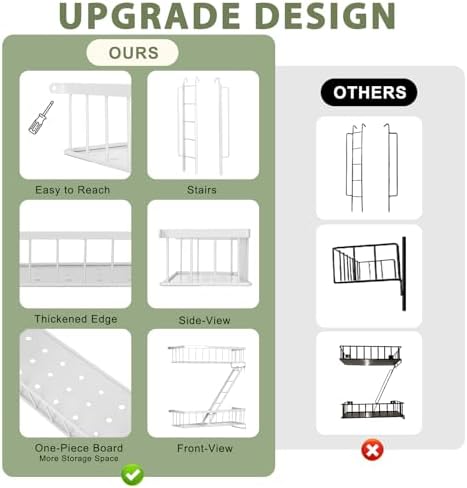 SweetSage Fire Escape Shelf - 3 Tier White Wall Display Floating Shelves, Metal Decorative Shelving for Bedroom, Home Dé