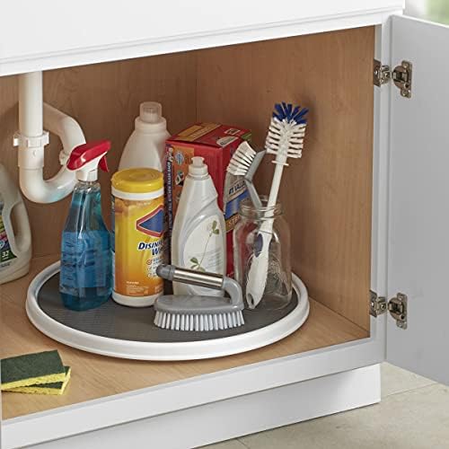 Copco 18 Inch Lazy Susan Turntable Organizer - Nonslip Rotating Cabinet Organizer for Kitchen Pantry, Under Sink, Counte
