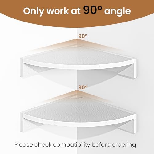 Fun Memories Corner Shelf Wall Mount, Wood Floating Corner Shelves, Corner Wall Shelf for Bedroom, Bathroom, Kitchen, Li
