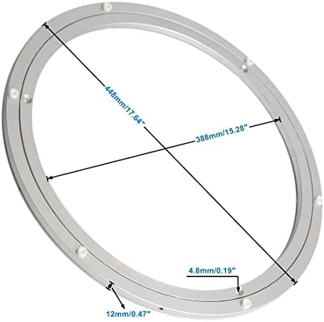 Aluminum Heavy Duty Lazy Susan Rotating Turntable Bearing Swivel Plate Hardware for Dining-Table (18 inch (12mm))