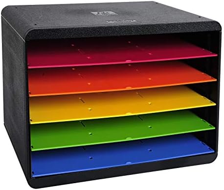 Exacompta - Ref 305798D - Iderama Collection - Sorter Horizon 5 Sections - 270 x 355 x 271mm in Size, Suitable for Landscape A4+ Documents - Black/Harlequin