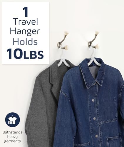 10 Pcs Travel Hangers, Cruise Ship Essentials Foldable Hangers Plastic Travel Essentials, Portable Cruises Must Haves 2026 for Suitcase, RV Camping Airplane Europe Vacation Essential, White