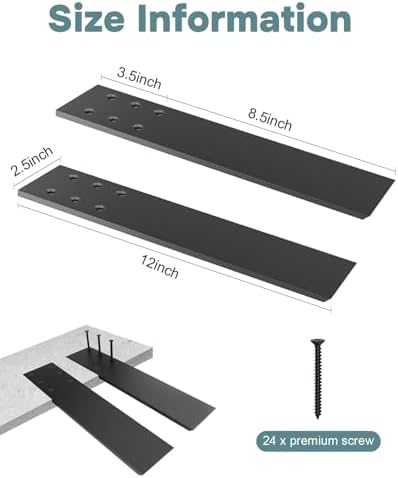 12" x 2.5" Hidden Countertop Support Brackets Heavy Duty, 4 Pack