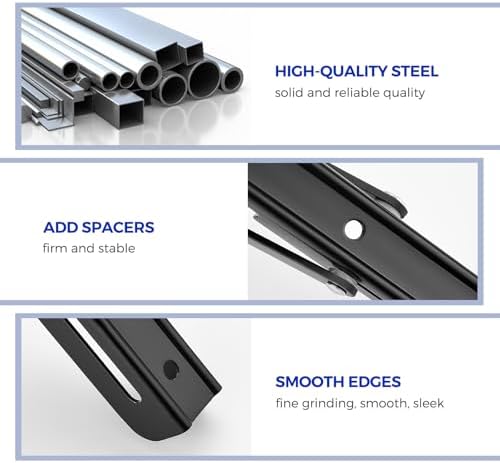 Ravinte Matte Black Folding Shelf Brackets, 22 Inch, 4 Pack