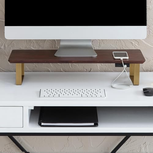 Anji Mountain Monitor Stand for Desk - Desktop Organizer & Laptop Riser, Ergonomic Monitor Riser, Space-Saving, Durable,