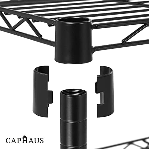 CAPHAUS 3/4/5-Tier Adjustable Height Wire Shelving Unit, Wire Rack Shelving, Metal Steel Storage Shelves, Garage Shelvin