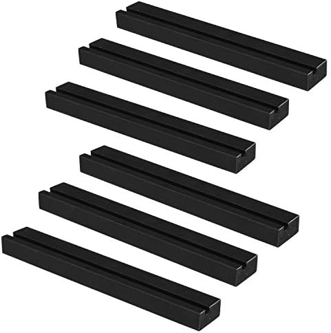 Ilyapa Vinyl Wall Mount Floating Record Shelves- 6 Pack, Black Wood