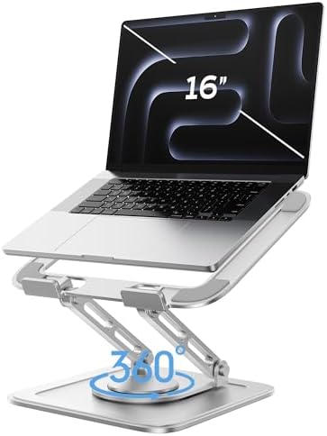 LOXP Adjustable Laptop Stand, Computer Stand with 360 Rotating Base