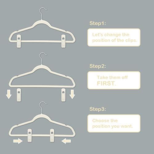 TOFIIGREM Velvet Hanger Clips - 40 PCS Beige Non-Slip Velvet Clips for Pants, Suits & Skirts
