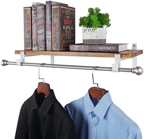 AddGrace Closet Rod Bracket Heavy Duty Shelf Brackets White 12 Inch 4 Pack