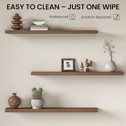 Fun Memories Floating Shelves for Wall 48 Inch, Set of 2 – Wall-Mounted Storage & Display Shelf with Invisible Bracket, 