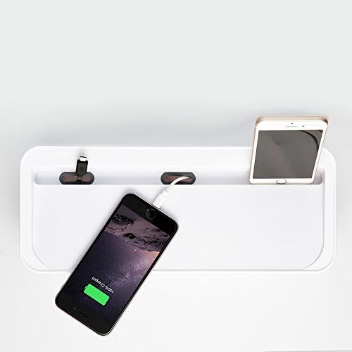 in-Box Desktop Mobile Charging Station & Power Strip Organizing Box, White