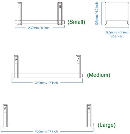 SRIWATANA Floating Shelves for Wall Set of 3, 17" Wall Shelves, Dark Walnu