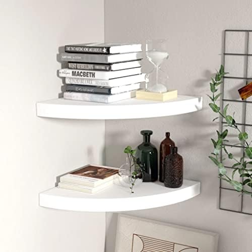 Floating Corner Shelves 2 pcs,Closet Corner Shelf,Bathroom Wall Shelf Organizer,Hanging Bookshelves,Invisible Mounting S