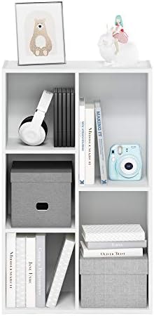 Furinno LUDER Book Shelf, 5-Cube Bookshelf, Reversible Bookcase, 9.4 x 19.5 x 31.5, Easy Assembly, for Living Room, Bedr