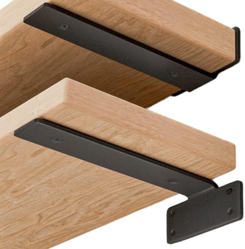 Shelf Brackets Floating Shlef Brackets 8-Inch 6-Packs, 1/5-Inch Thick Heavy Duty Shelving Brackets for Wood Shelves, 8" 